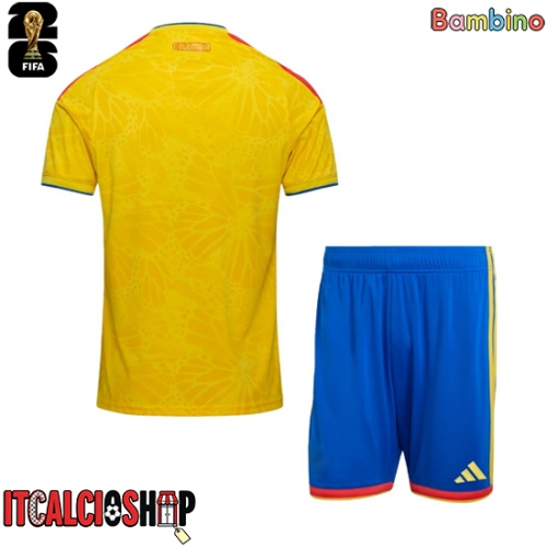 Colombia Prima Maglia Bambino Mondiali 2026 Manica Corta (+ Pantaloni corti)